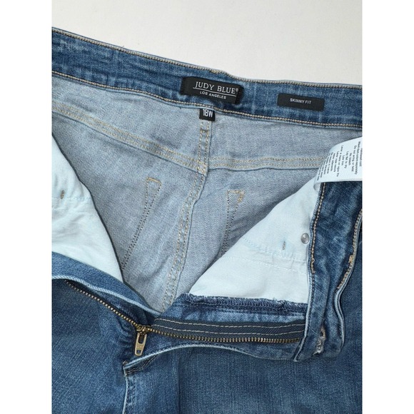 Judy Blue Womens 18/28 Skinny Fit  Blue Denim Jeans  JB88799MD Stretch Med Wash - Picture 6 of 12